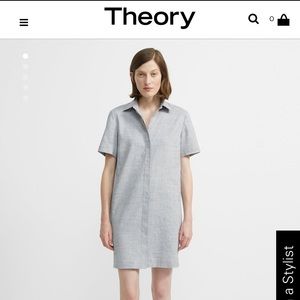 **BNWT** Theory Linen light blue tshirt dress